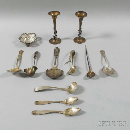 Group of Victorian Coin and Sterling Silver Tableware