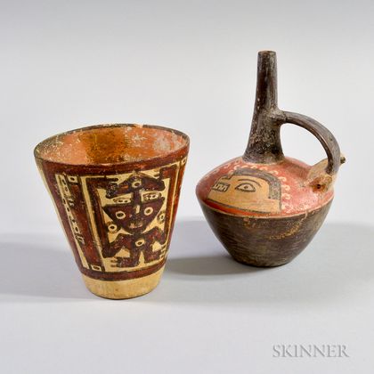 Two Polychrome Pre-Columbian Pottery Vessels