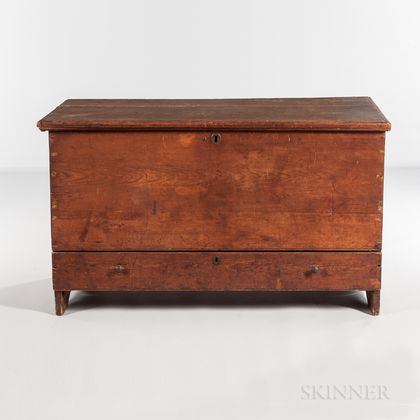 Early Pine Chest over Drawer
