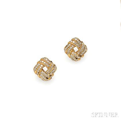 18kt Gold and Diamond Earrings, Angela Cummings