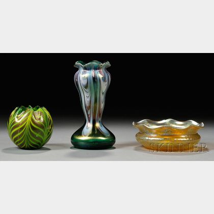 Art Glass Bowl and Two Vases