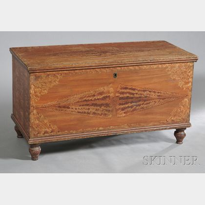 Paint-decorated Pine and Poplar Blanket Chest