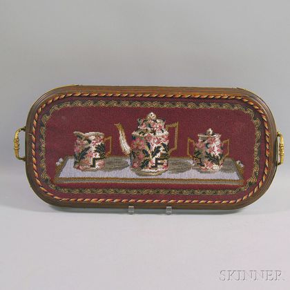 Victorian-style Beaded Two-handled Tea Tray