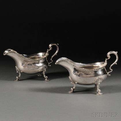 Two Georgian Sterling Silver Sauceboats