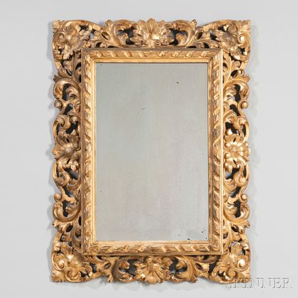 Rococo-style Carved and Gilt-gesso Mirror