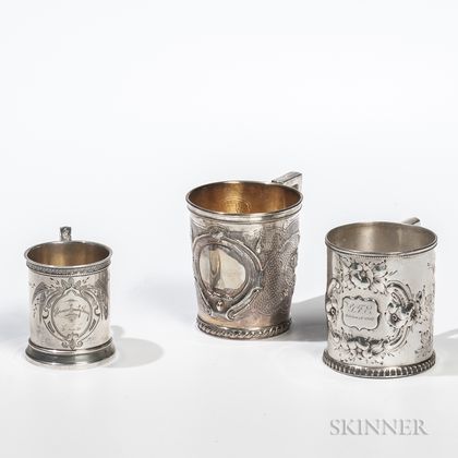 Three American Silver Christening Cups