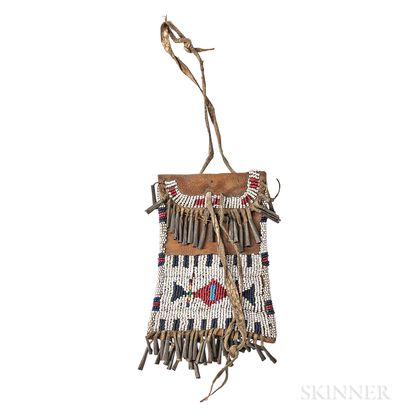Plains Beaded Leather Strike-a-Lite Pouch