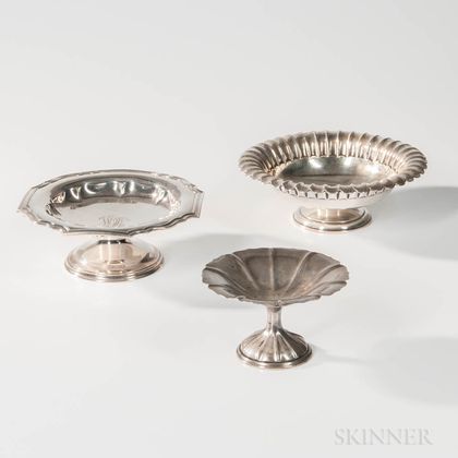 Three Sterling Silver Footed Compotes