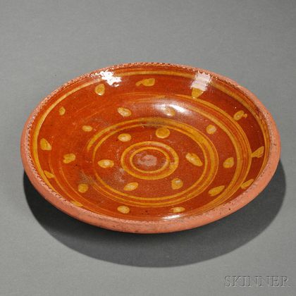 Slip-decorated Redware Pie Plate