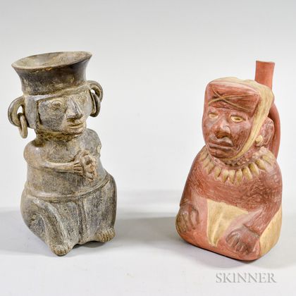 Two Pre-Columbian Figurative Pottery Vessels