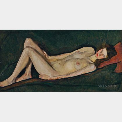 William Auerbach-Levy (Russian/American, 1889-1964) Nude on Green
