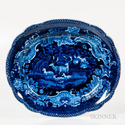 Transfer-printed Historical Blue Staffordshire Platter