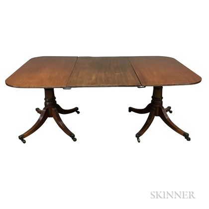 Federal-style Mahogany Double-pedestal Dining Table