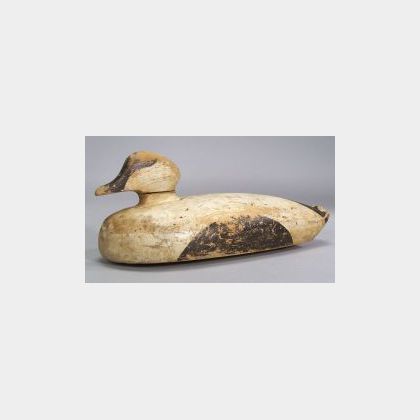 Carved and Painted Eider Drake Decoy