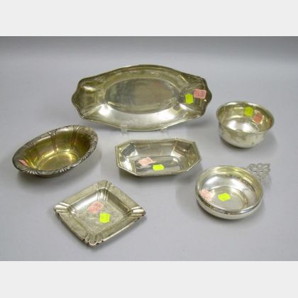 Sterling Silver Bowl, Ashtray, Tray, a Gorham Sterling Porringer, and Two Bowls. 