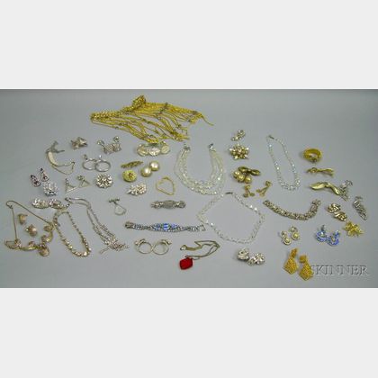 Lot of Assorted Vintage and Earlier Costume Jewelry