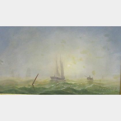 Framed 19th Century English School Oil on Artist's Board Marine Scene