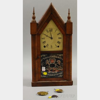 Terry & Andrews Mahogany Veneer Steeple Shelf Clock