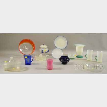 Fourteen Mostly Early 20th Century Art Glass Items