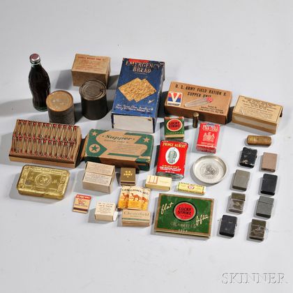 Group of WWII Rations and Smoking Material