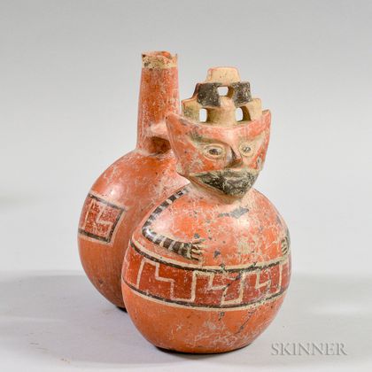 Pre-Columbian Polychrome Whistling Vessel
