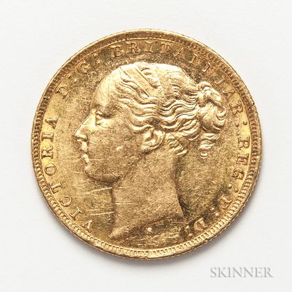 1879-S British Gold Sovereign. Estimate $400-600