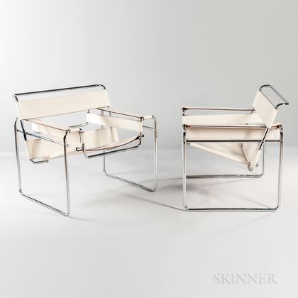 Two Marcel Breuer for Knoll International "Wassily" Chairs