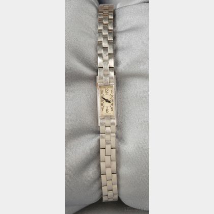 Art Deco Lady's Platinum "Mini Baguette" Wristwatch, Cartier
