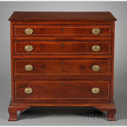 Chippendale Inlaid Mahogany Chest of Drawers