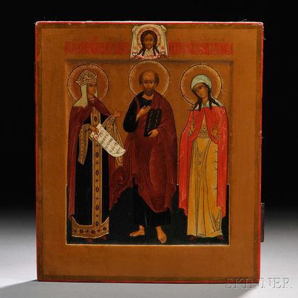 Russian Icon of St. Olga, Prophet Moses, and St. Agatha
