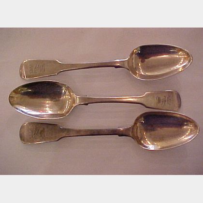 Twelve George IV Silver Dessert Spoons