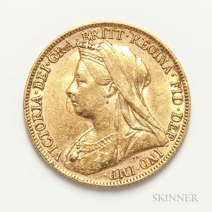 1899-P British Gold Sovereign. Estimate $300-500