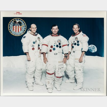 Apollo 16, Prime Crew and Pre-flight, Seven Photographs, Early 1972.