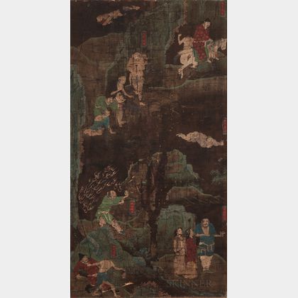 Panel Painting Depicting Six Torments