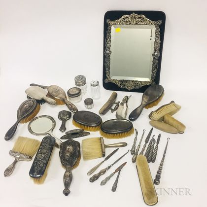 Large Group of Silver Vanity Items