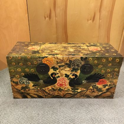 Modern Chinoiserie-decorated Trunk