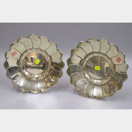 Pair of Reed & Barton Sterling Silver Floral-form Trays. 