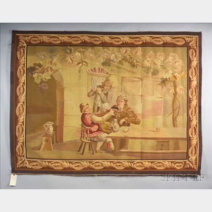 Continental Gobelin-style Wool Tapestry Panel
