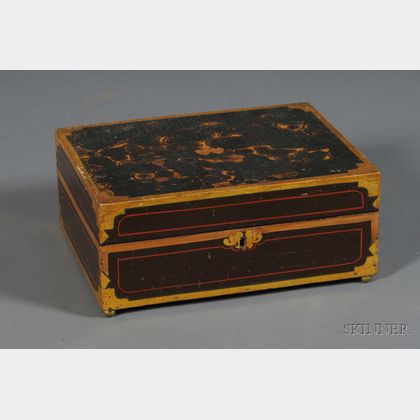 Paint and Gilt Decorated Pine Box
