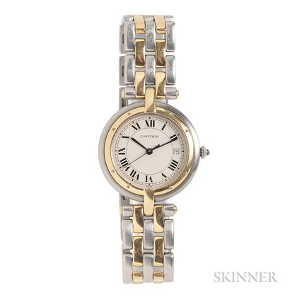 Lady's Gold and Stainless Steel Wristwatch, Cartier
