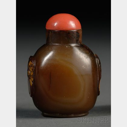 Amber Glass Snuff Bottle