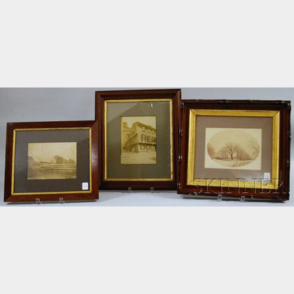 Three Framed New England Albumen Photographic Views