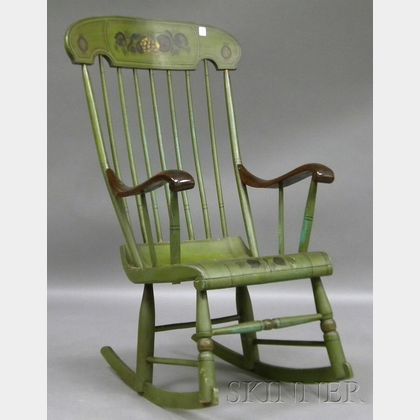 Martha and Ralph Cahoon Painted and Stencil-decorated Boston Rocker