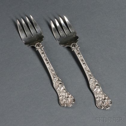 Two Elizabeth II Sterling Silver Cold Meat Serving Forks