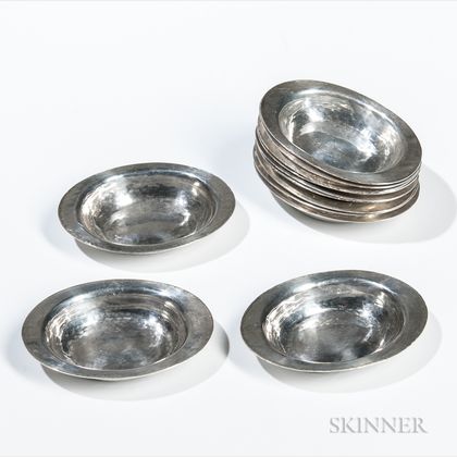 Twelve Franklin Porter Arts and Crafts Sterling Silver Nut Dishes