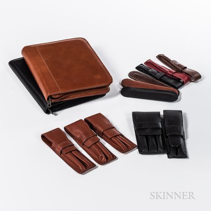 Group of Leather Pen Cases and Sleeves
