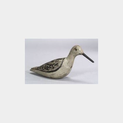Carved and Painted Lesser Yellow Legs Shorebird Decoy