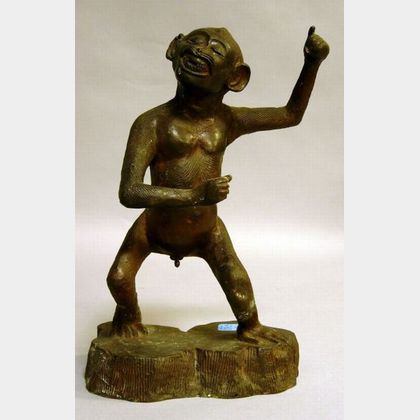 Bronze Figure of a Saucy Monkey