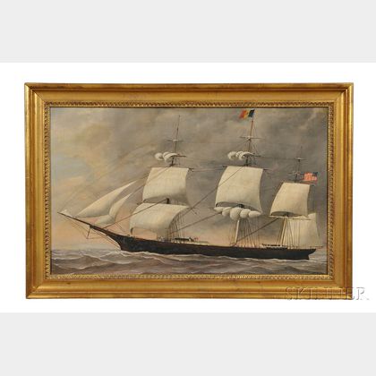 American School, 19th Century Portrait of the Extreme Clipper Ship Stag Hound .