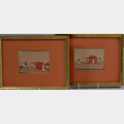Two Framed Indian Mica Paintings, 